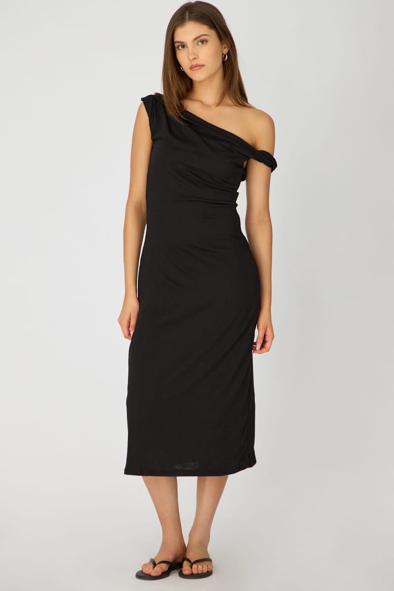Black Off Shoulder Dress view 3